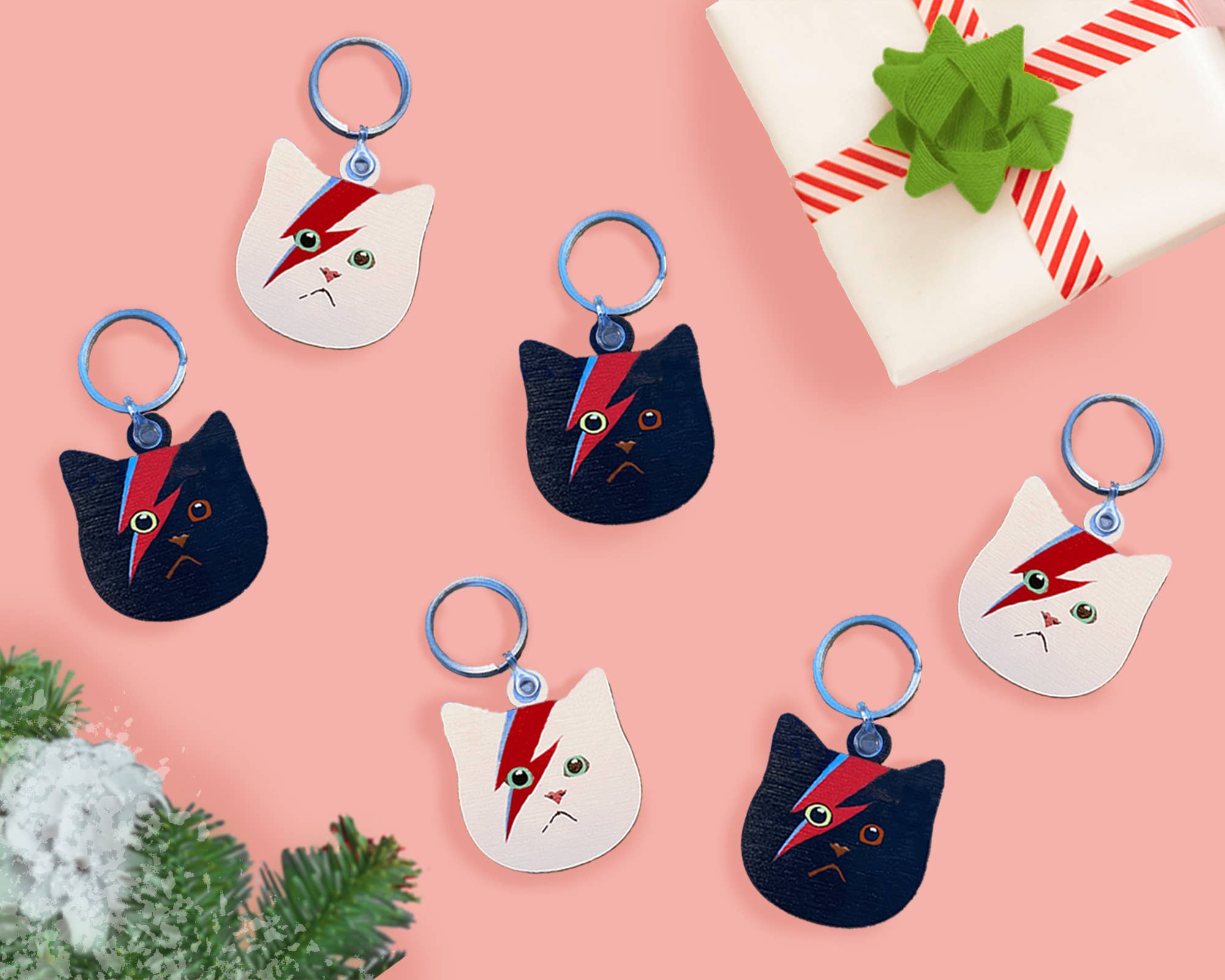 Childstar Samantha – wholesale Keychain – Unisex – Black Cat Keyring - Sustainable Wood Keychain Fob5