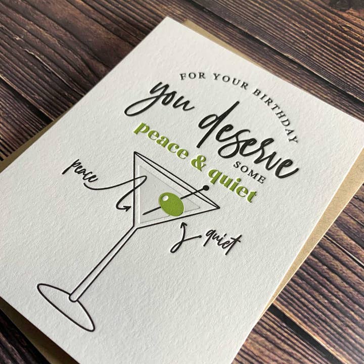 Kincaid Creative - Wholesale Birthday Card - Martini Birthday card. Funny Birthday Card. Friend Birthday.