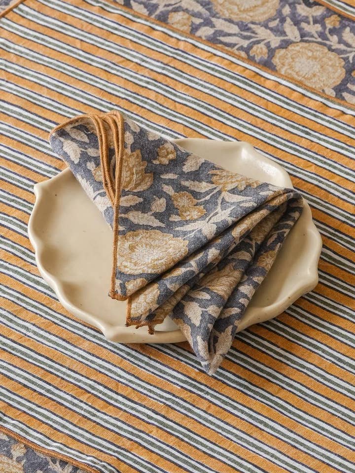 Tovagliolo Minimalista in Lino Riva – Stampa a Blocchi per la vendita all'ingrosso da parte di Live Linen