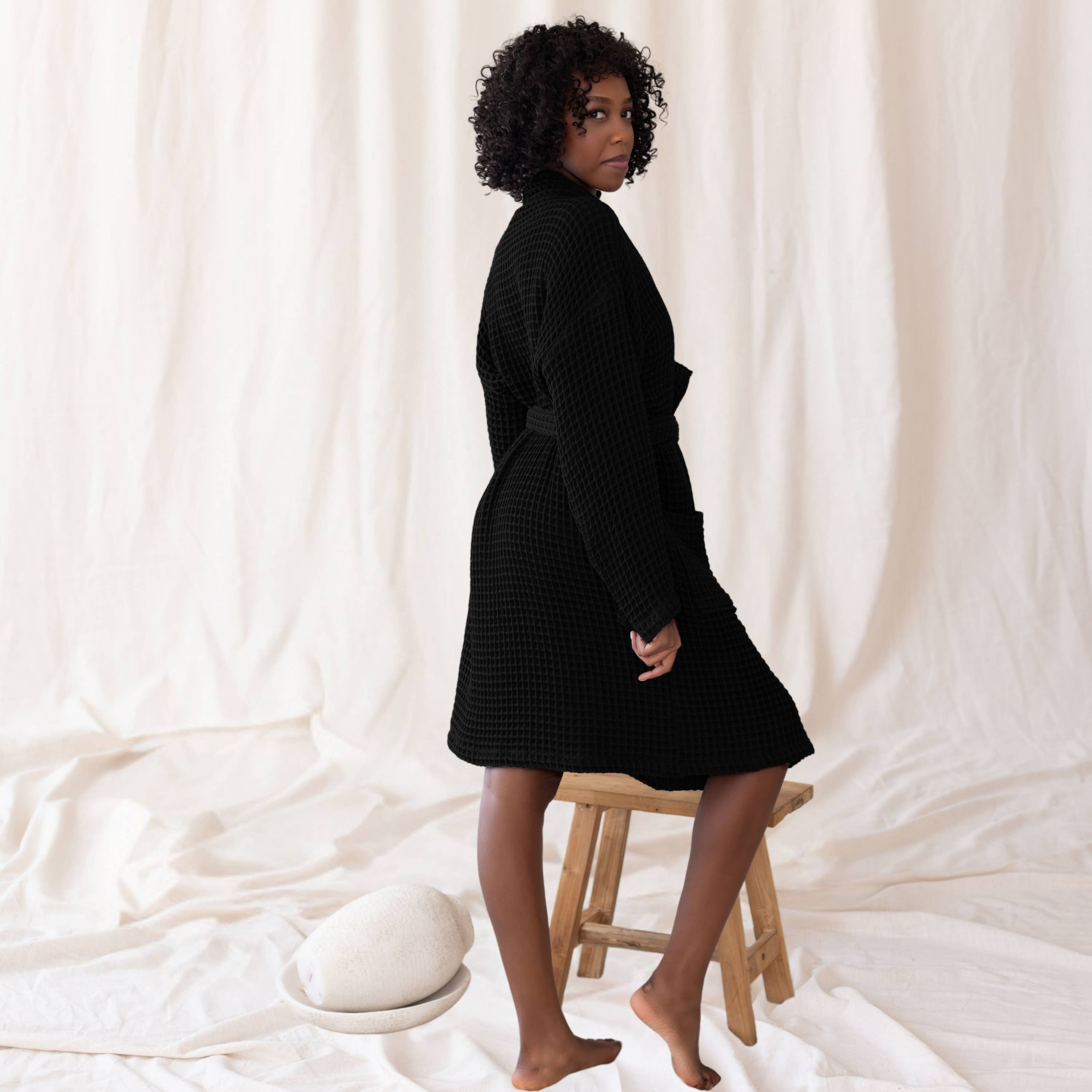 Vivamaison - Wholesale Robe - Unisex - Luxurious Waffle Kimono Bathrobe, 100% Cotton, Unisex Style60