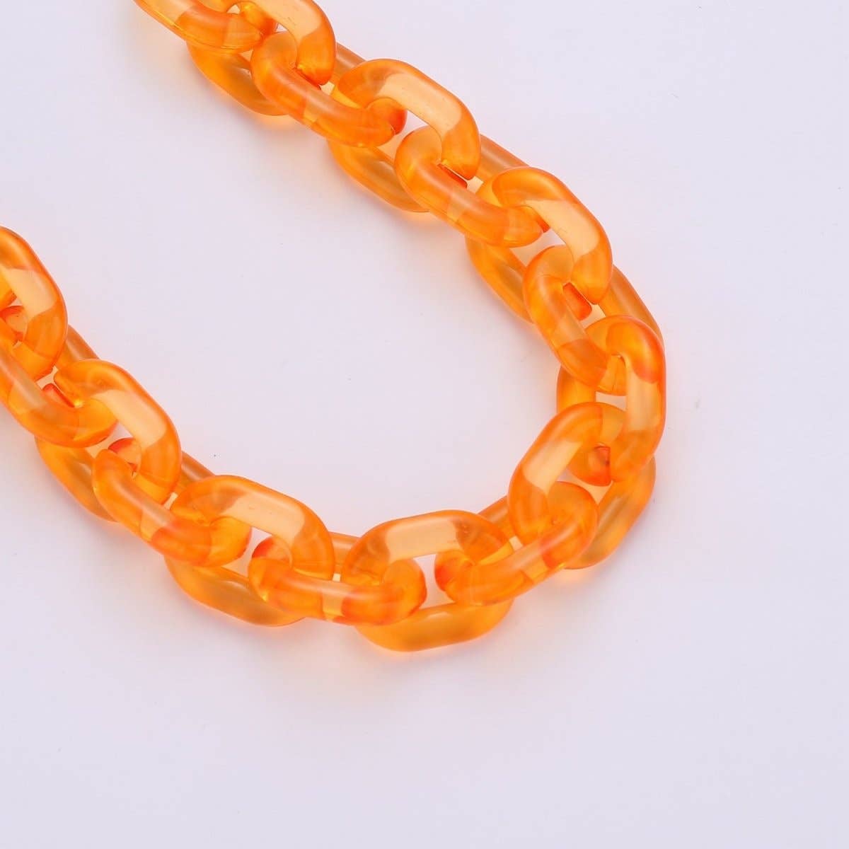 Aim Eternal - Wholesale Link & Chain Necklace - 1X Clear Oval Acrylic Link Chain, Translucent Plastic Chain, Chunky Necklace Chain with Open Links Size 23.8mm x 18.8mm7