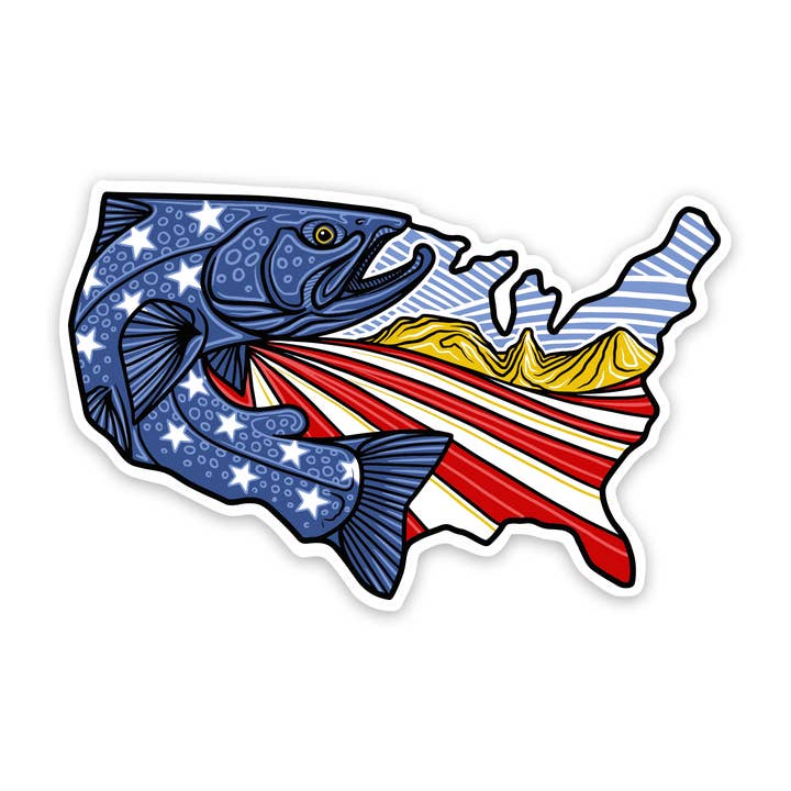 Flag Trout - Sticker for wholesale by TriPine
