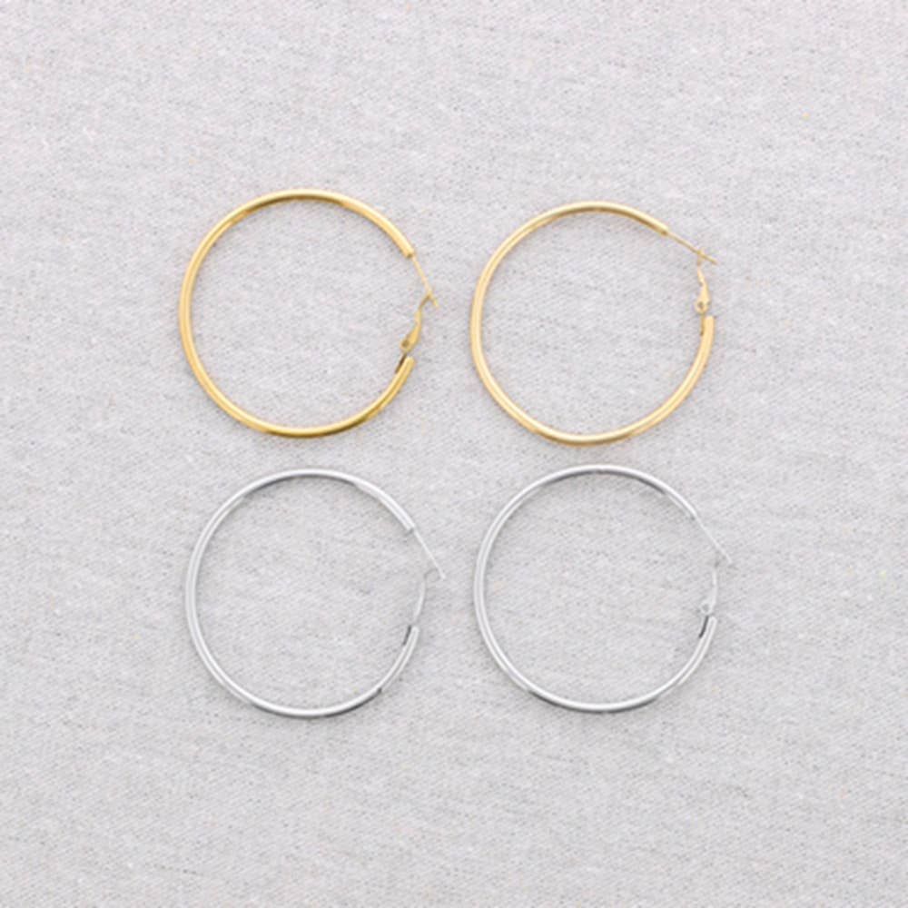 Sonata - Vendita all'ingrosso Orecchini a cerchio - Orecchini a cerchio in acciaio da 5 cm1