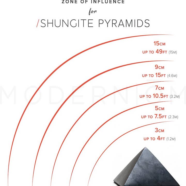 Modern ÅŒM - Wholesale Spiritual Stone/Crystal - Shungite PYRAMID with Metatron's Cube