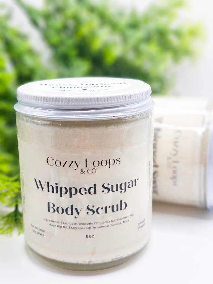 Honning, havregryn og kamille pisket kropsskrub for engroshandel hos Catching Beauty