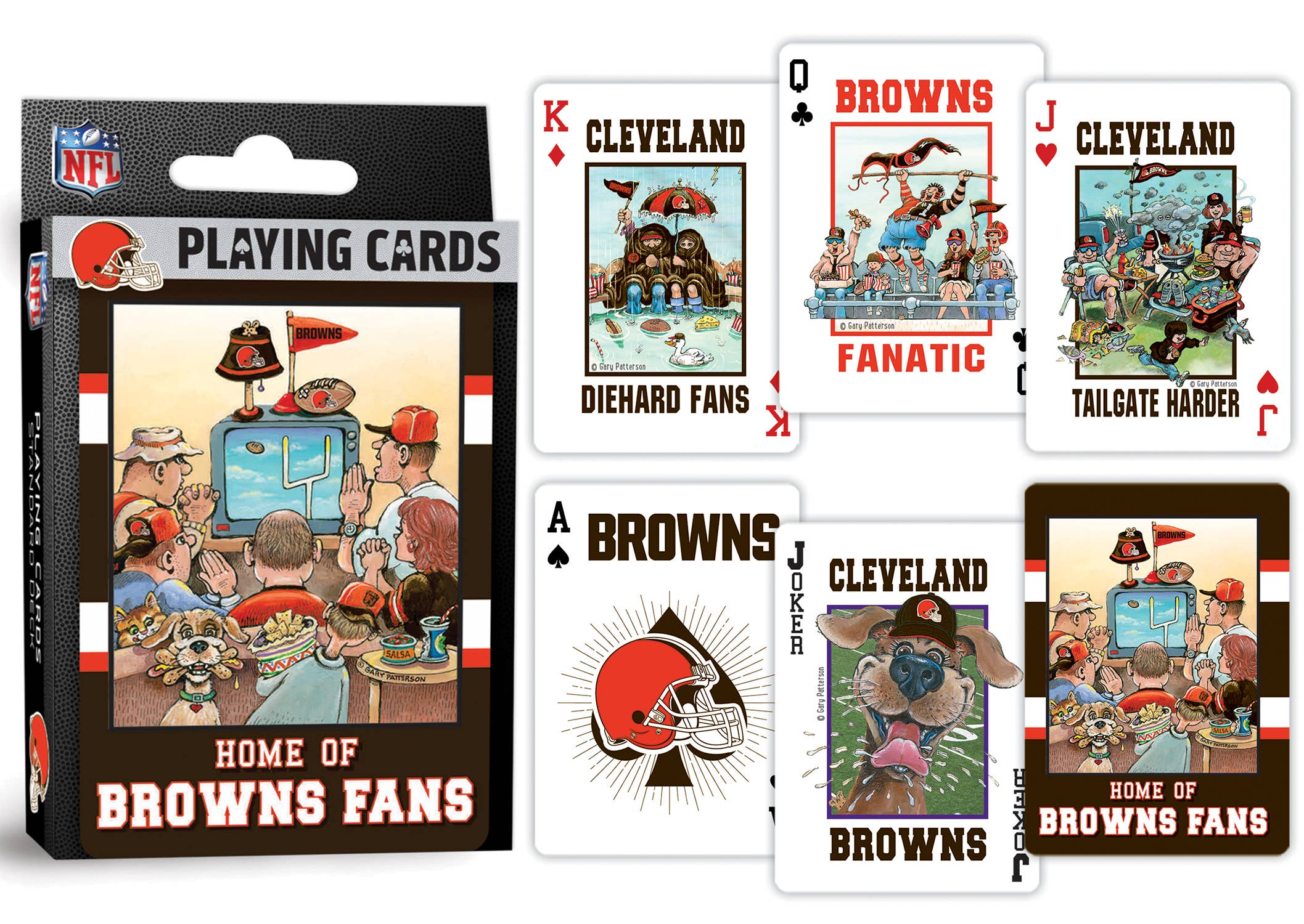 Masterpieces Puzzles - Vente Jeu de cartes - Jeu de cartes Fan Deck des Cleveland Browns - Jeu de 54 cartes2