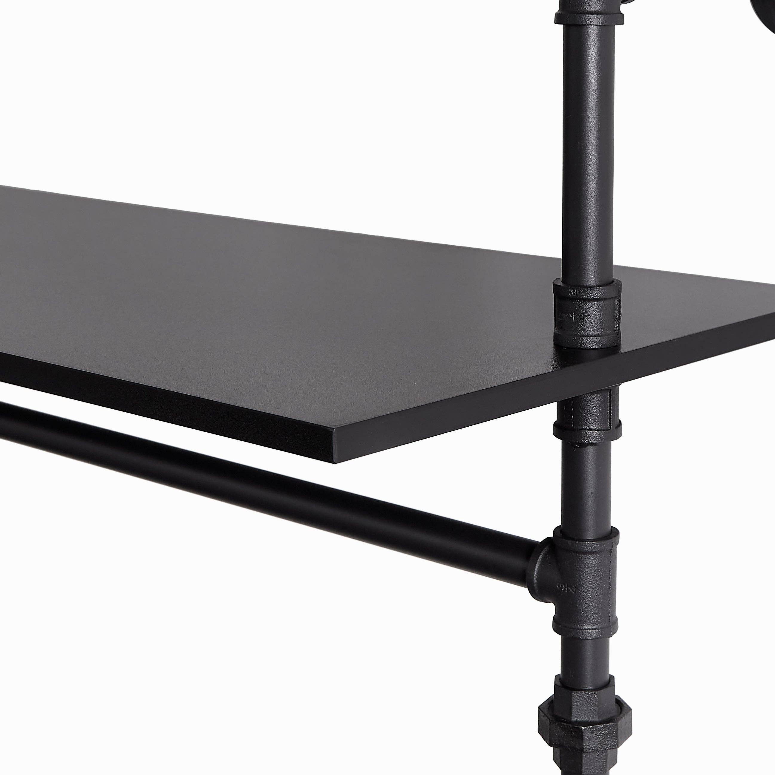 39F Inc. - Vente Porte-manteaux - Portant à vêtements industriel réversible de 118,3" avec LED et étagères6