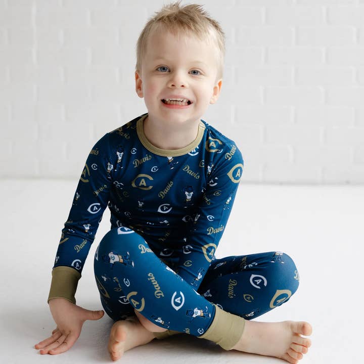 UC Davis Aggies Two-Piece Pajama Set for wholesale by Tailgate Tikes