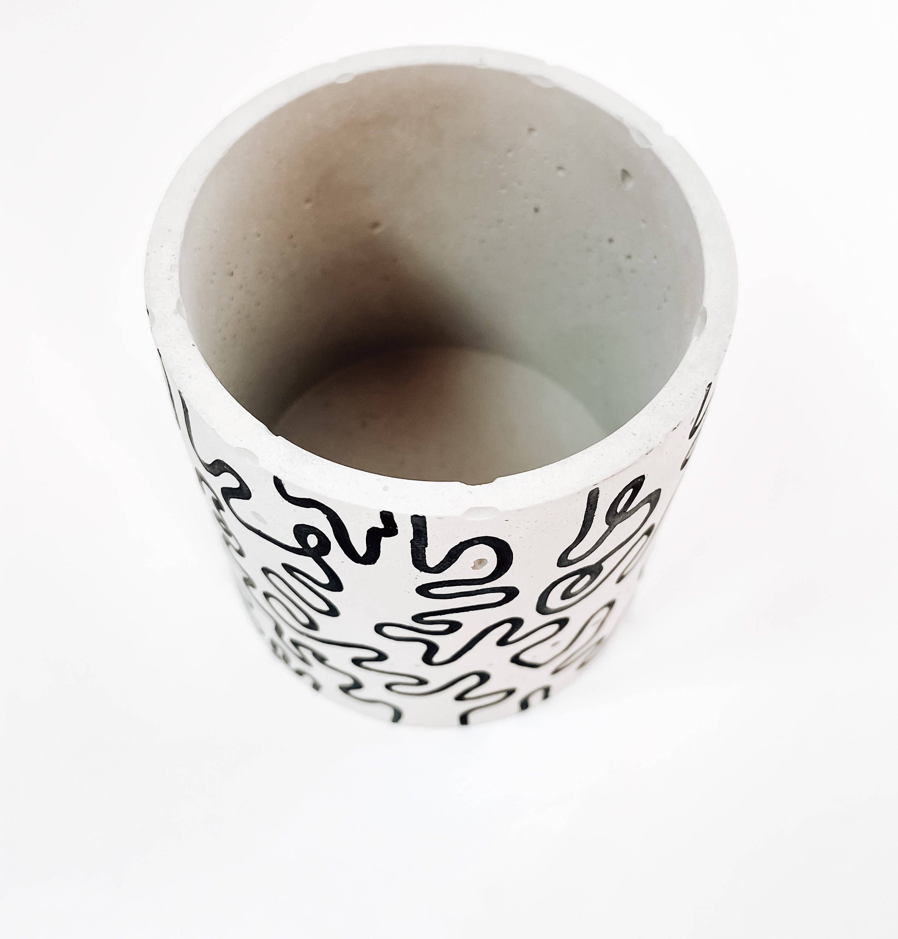 Lex Moderne - Wholesale Plant Pot - Squiggle Painted Planter3