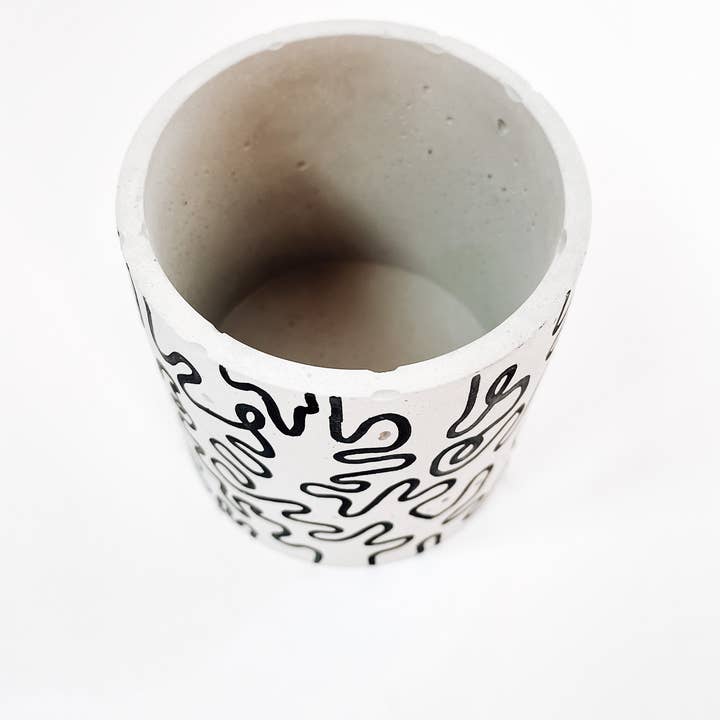 Lex Moderne - Wholesale Plant Pot - Squiggle Painted Planter3