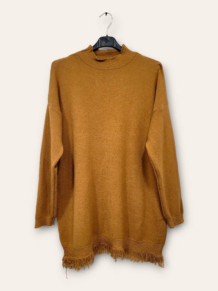 C'MELODIE - Wholesale Knit Sweater - Women's - Plus Size - Oversized Sweater with Fringes3