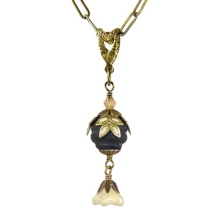 NoMonet - Wholesale Pendant/Charm Necklace - Fairyland: Pearl & Flower Crystal Hand Painted Necklace