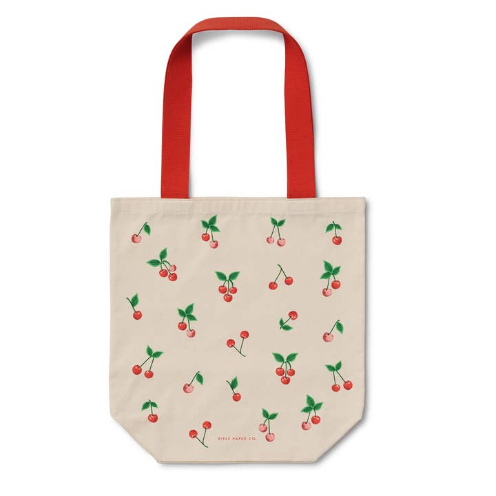 Cherries Canvas Tote Bag for wholesale by Rifle Paper Co.