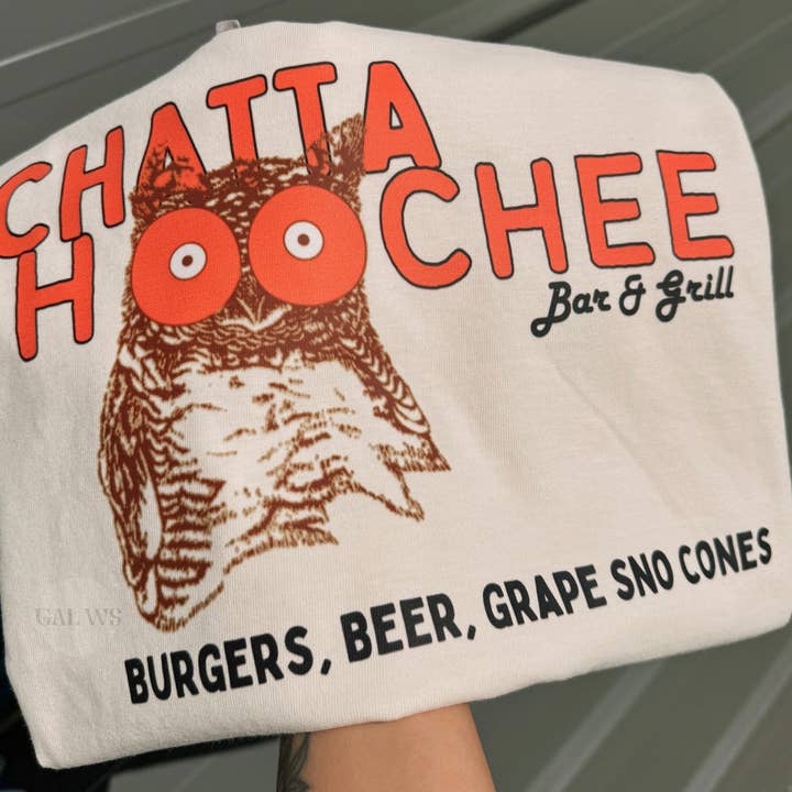 Chatta hoot bar & grill tee or sweatshirt for wholesale by Gunpowder and lace wholesale