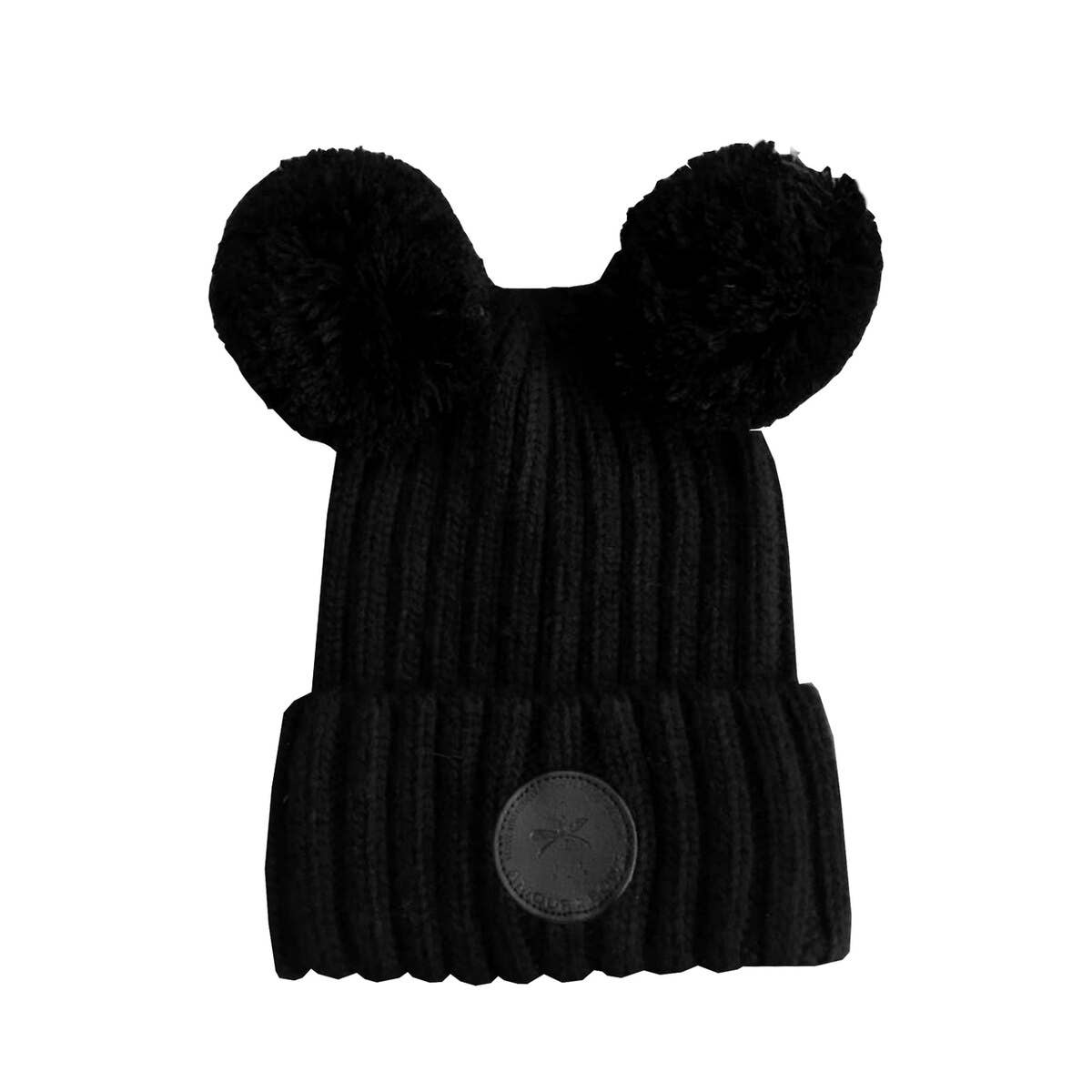 Amour Bows – Engroshandel Beanie - Dame – Dobbelt Pom Hat - Sort0