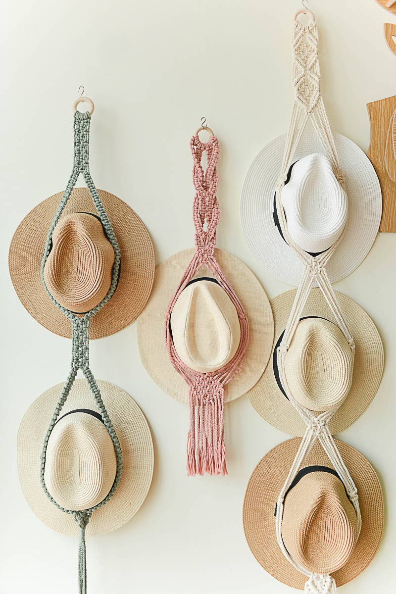 BeanDaikon - Vendita all'ingrosso Portacappelli - Appendino per cappelli in macramè H015