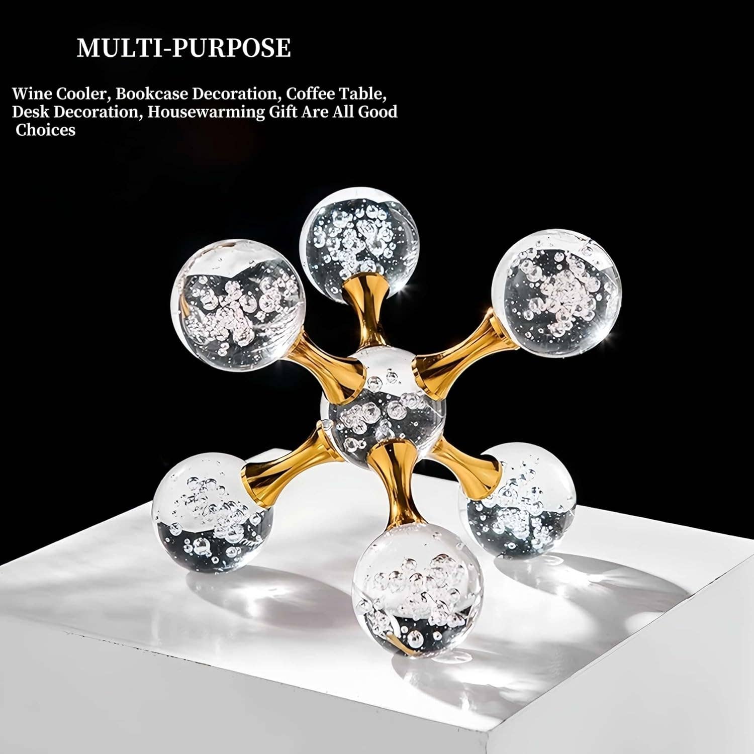 VIGOR - Wholesale Decorative Tabletop Object - Golden Crystal Ball Home Decor for Modern Western House5