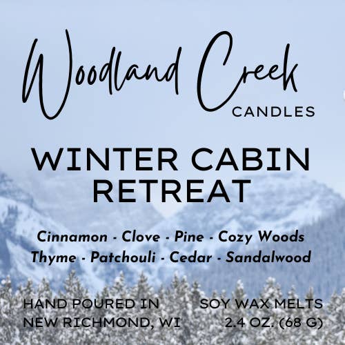 Winter Cabin Retreat Wax Melts for wholesale by Woodland Creek Candles