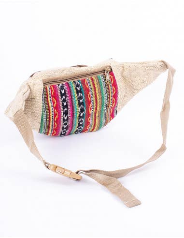 Natural Hemp+color fanny pack for wholesale on Faire4