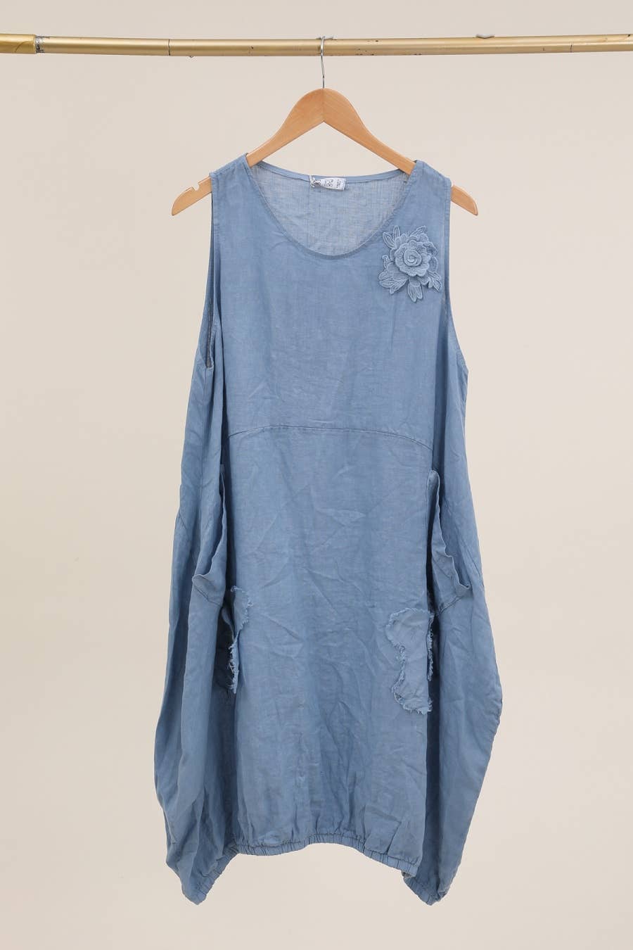 la maison des fibres naturelles - Vente Robe – femme - robe avec broderie fleur 28368 100%linen 8