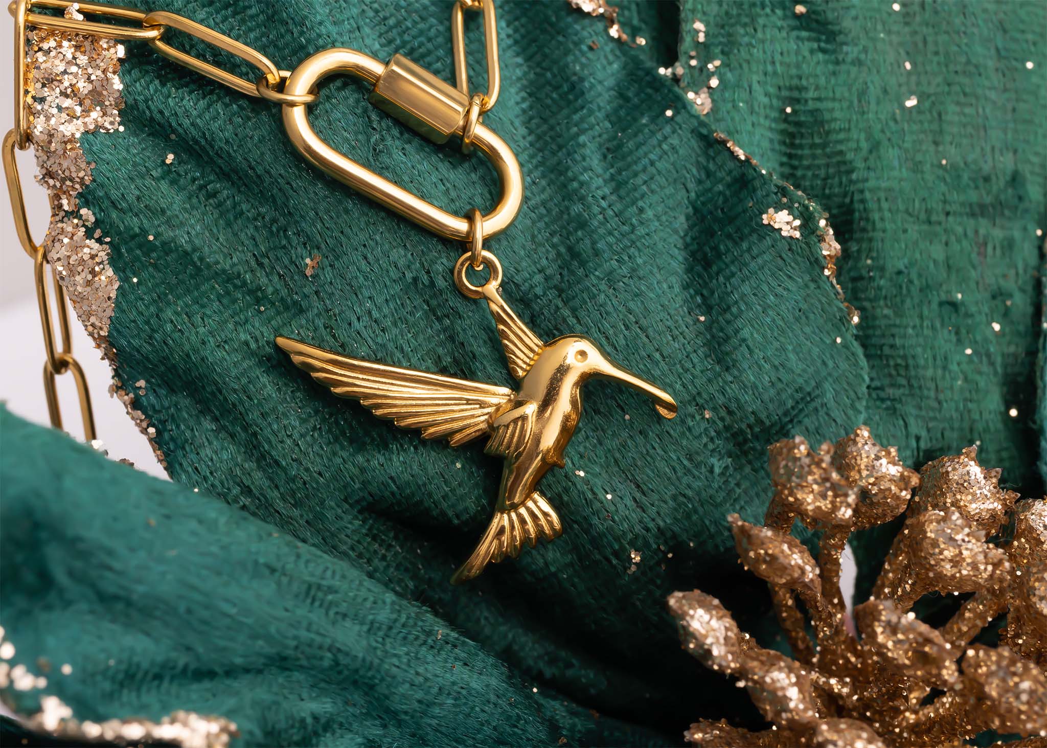 WJW – wholesale Kedjehalsband – 18K guld PVD-pålägg pappersklämma med karbinhake halsband11