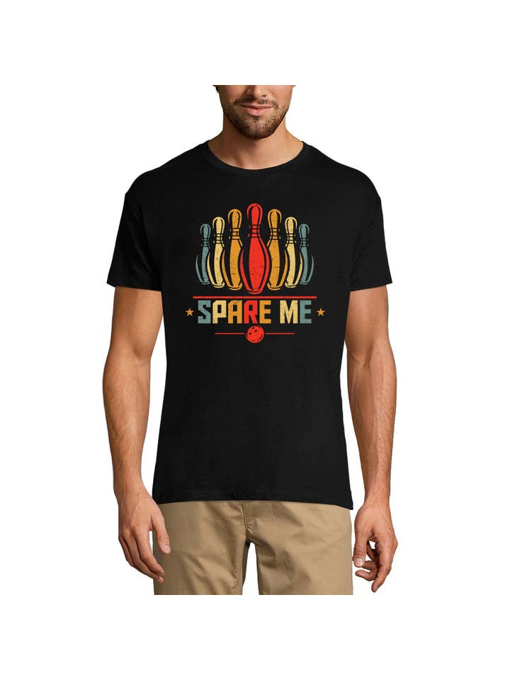 Sort ULTRABASIC Vintage T-shirt til mænd Retro Spare Me Bowler - Bowling Ball Team T-shirt for engroshandel på Faire