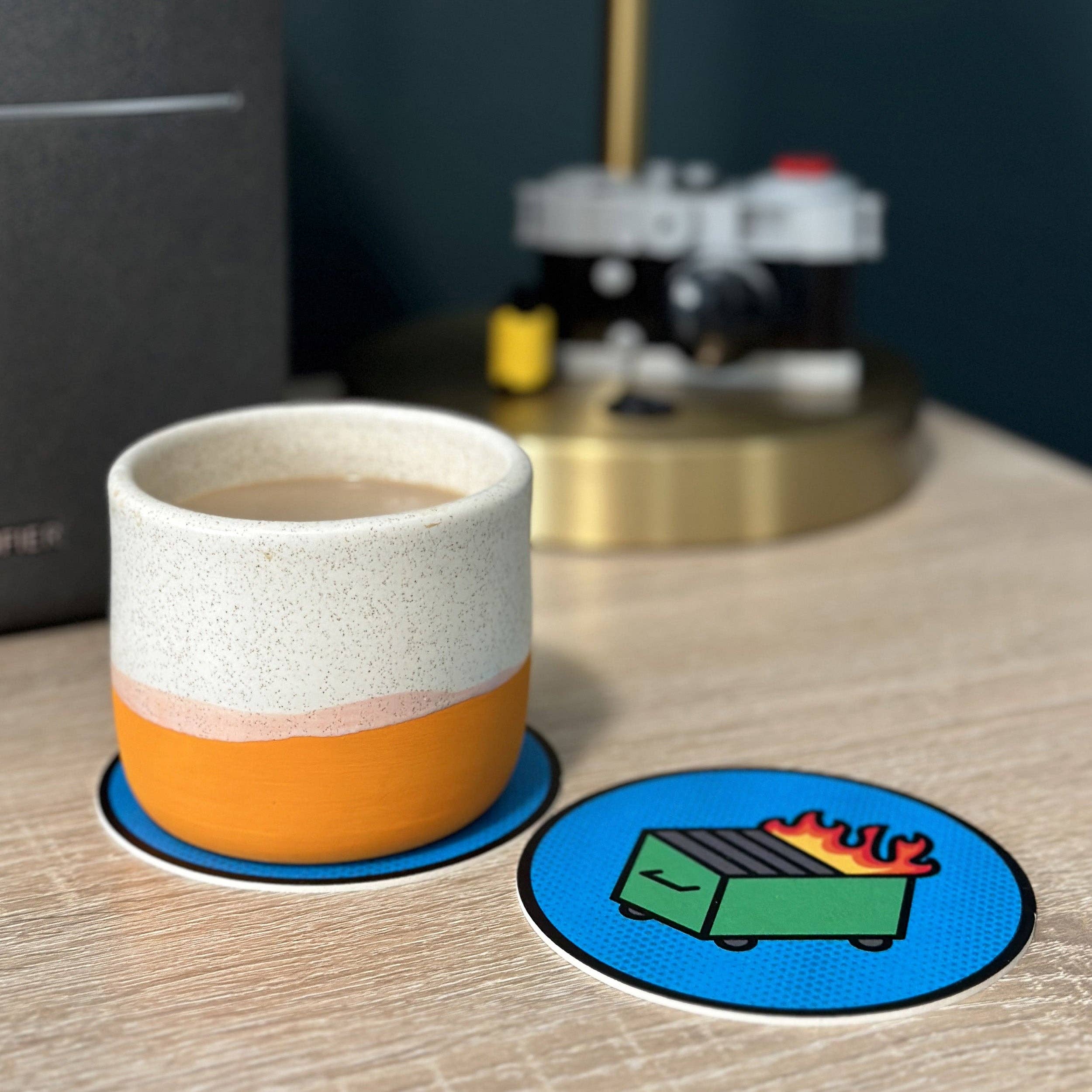 KP General Store - Wholesale Coasters - Dumpster Fire Drink Coasters (4-Pack)6