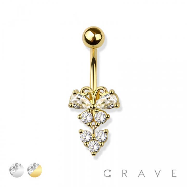PIERCING NOMBRIL 316L SS PAPILLON pour la vente par CRAVE