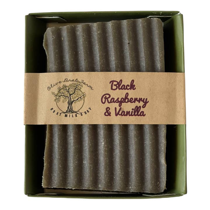 Black Raspberry & Vanilla Goat Milk Bar Soap for wholesale by Olive Drab Farm