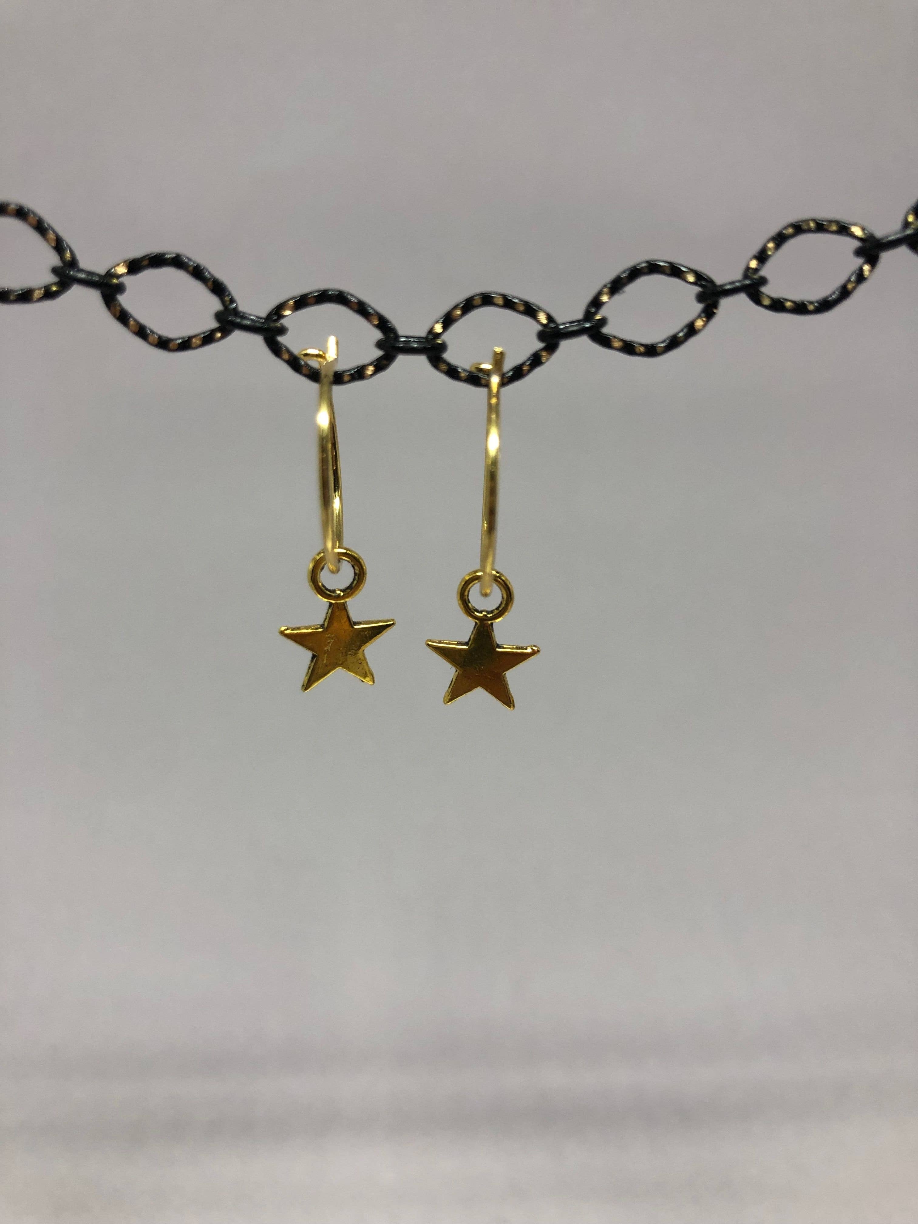 BMR - Wholesale Dangle Earrings - Small Gold Hoop With Assorted Tiny Charms2