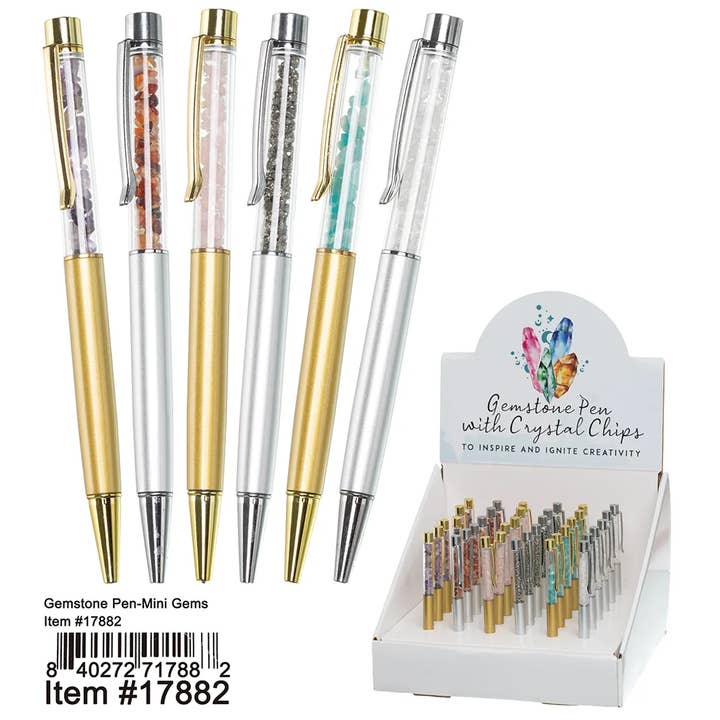 Puka Creations - Wholesale Pen - Gemstone Pen Mini Gems 36 Pcs.
