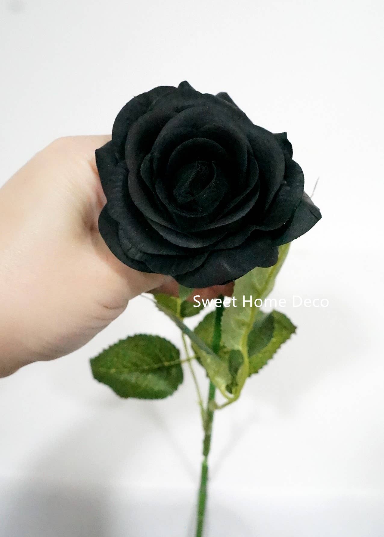 Sweet Home Deco - Wholesale Artificial flowers - 17'' Real Touch Rose Artificial Single Spray Black2