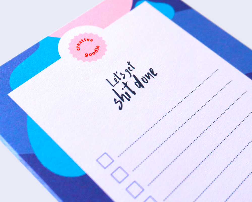Creative Goodie - Wholesale Notepad - Let's get shit done Notepad, Daily tasks and planning1
