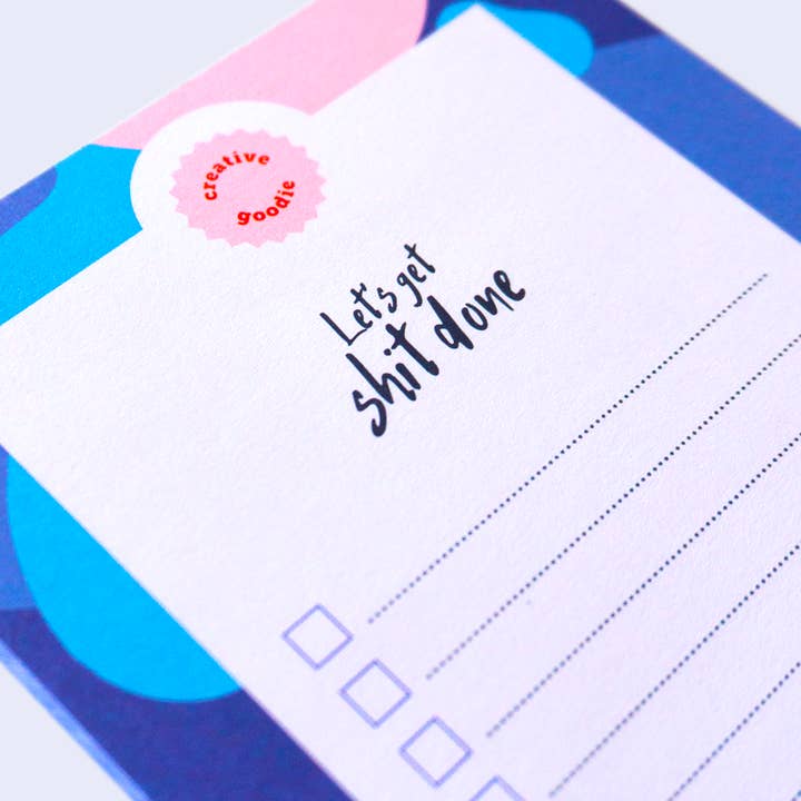 Creative Goodie - Wholesale Notepad - Let's get shit done Notepad, Daily tasks and planning1