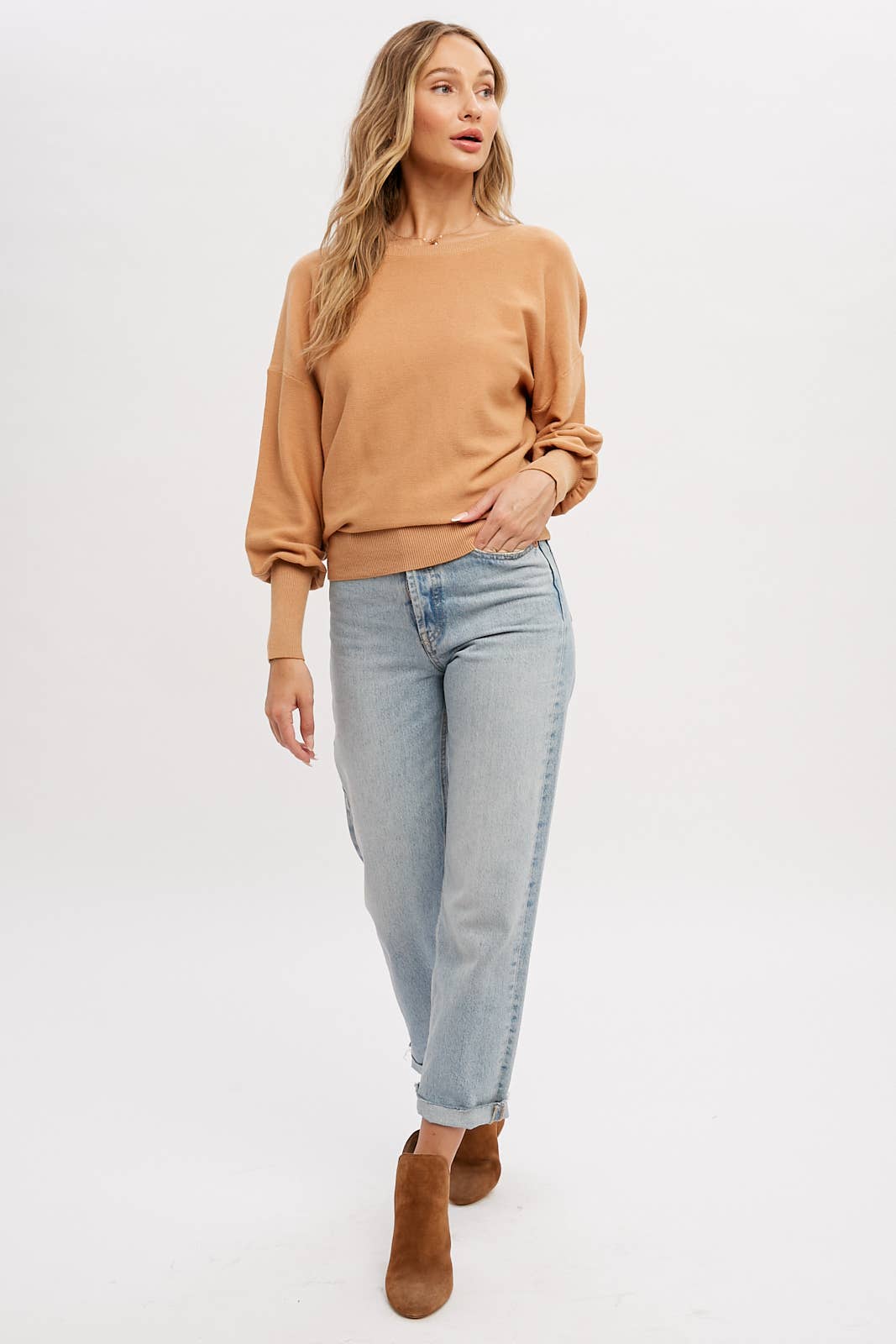 Bluivy - Wholesale Sweatshirt - Women's - BACKLESS BALLOON SLEEVES PULLOVER45