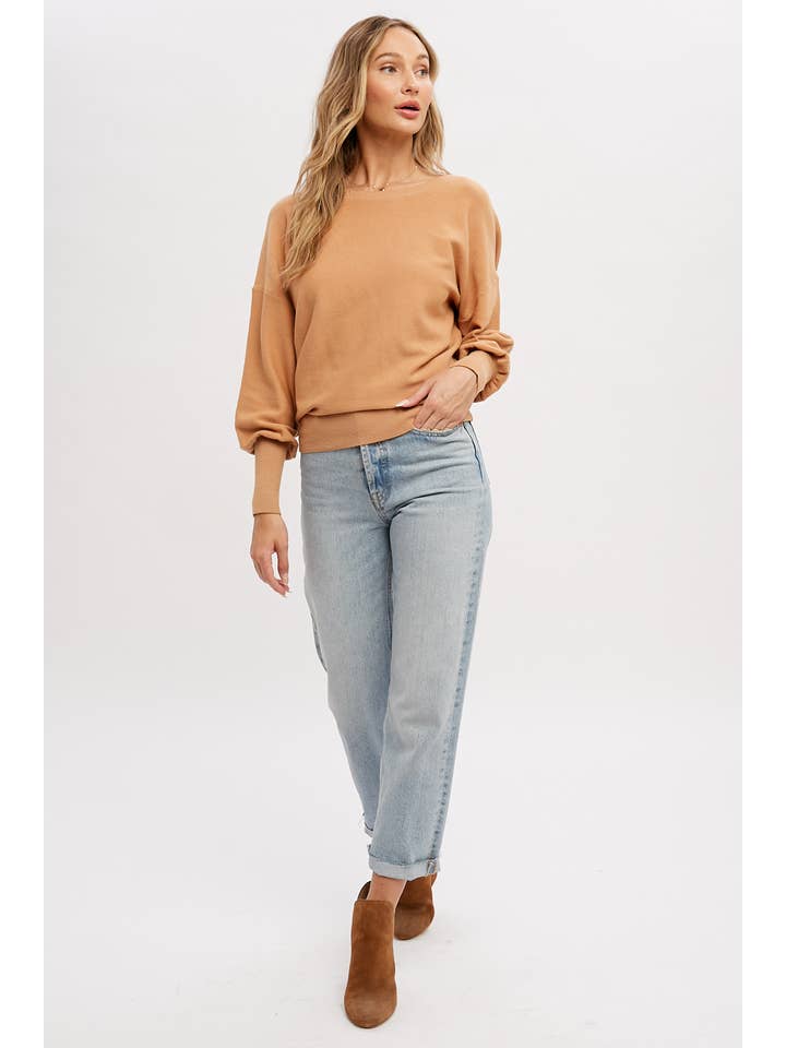 Bluivy - Wholesale Sweatshirt - Women's - BACKLESS BALLOON SLEEVES PULLOVER45