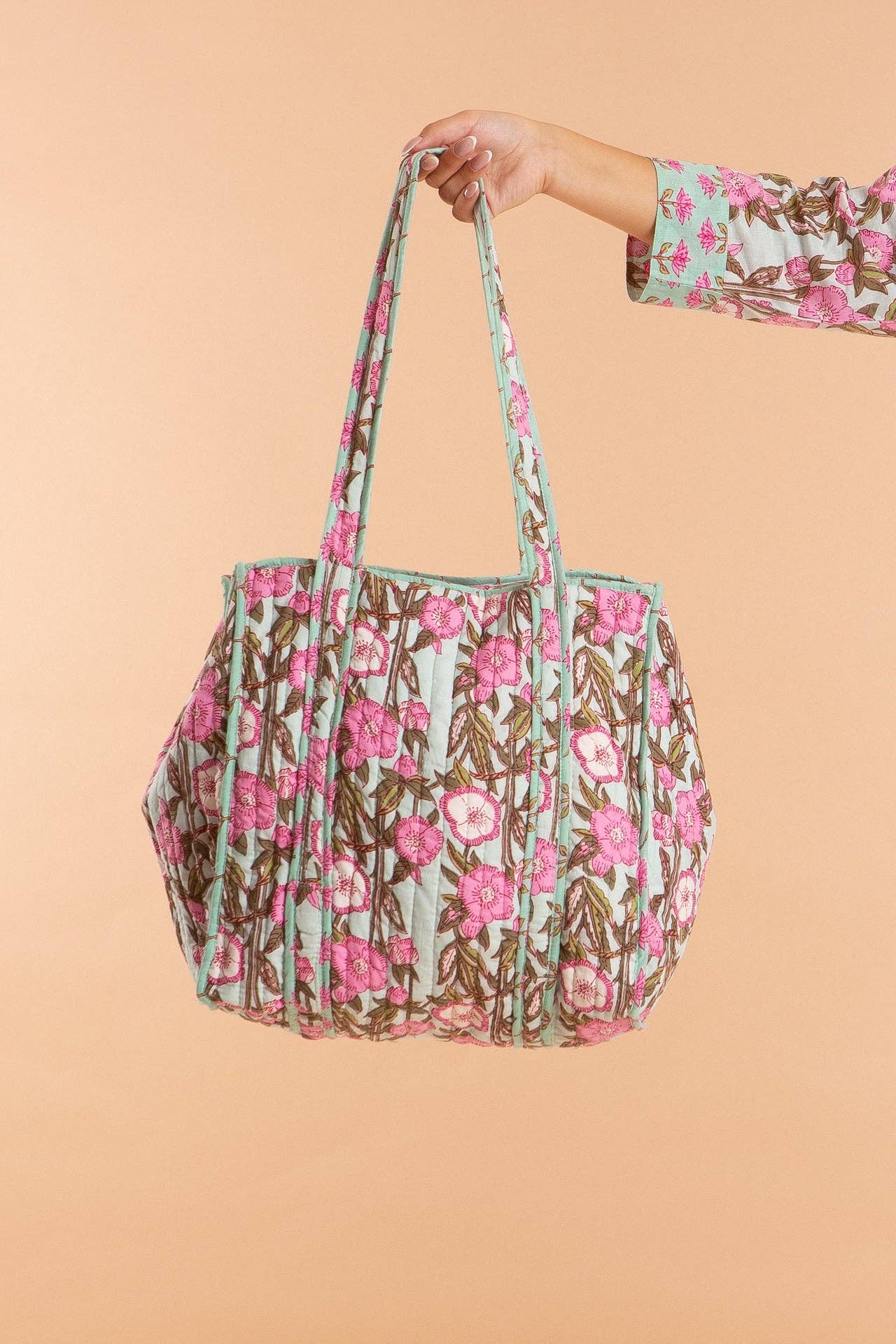 inara – Sacola - Mulher por atacado – Bolsa tote Wild Rose em algodão