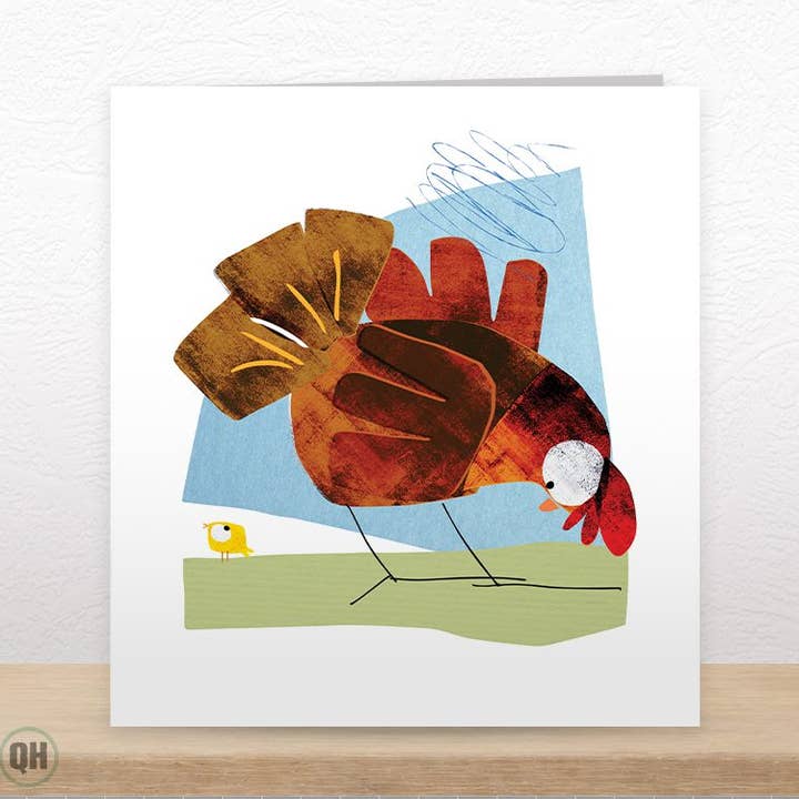 Hen & Chick - Geïllustreerde Kunstkaart Door Paul Delaney voor wholesale door Quitting Hollywood