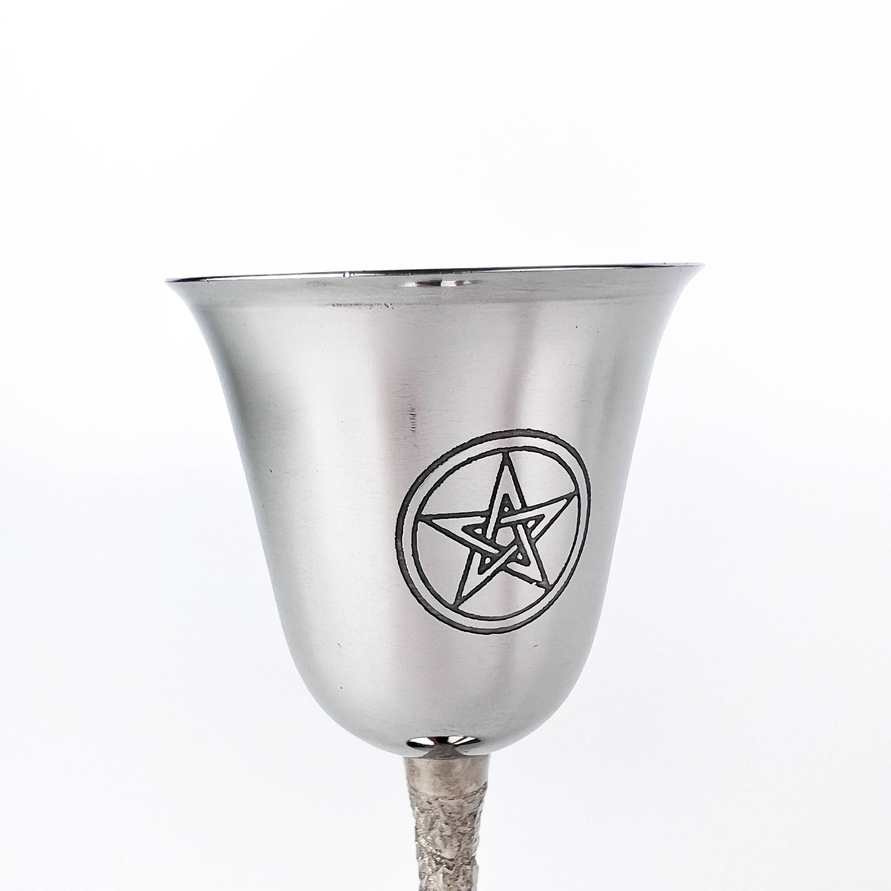 GREENROOTS USA LLC - Wholesale Wine Glass - Pentagram Stainless Steel Chalice 4 3/4"H8