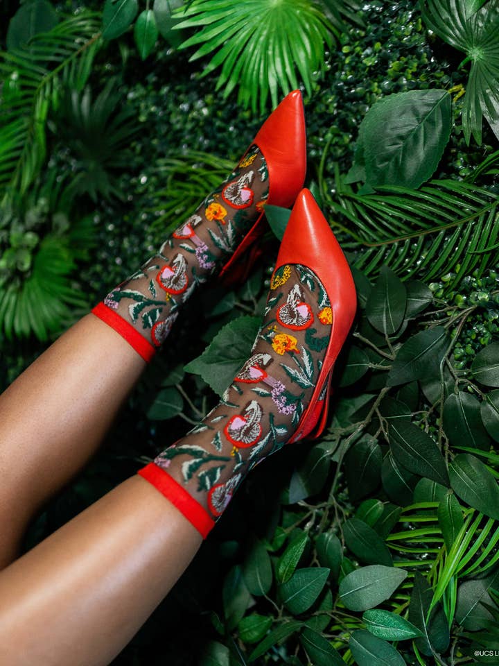 Calzino a rete nero Wicked Elphaba Land per la vendita all'ingrosso da parte di Sock Candy