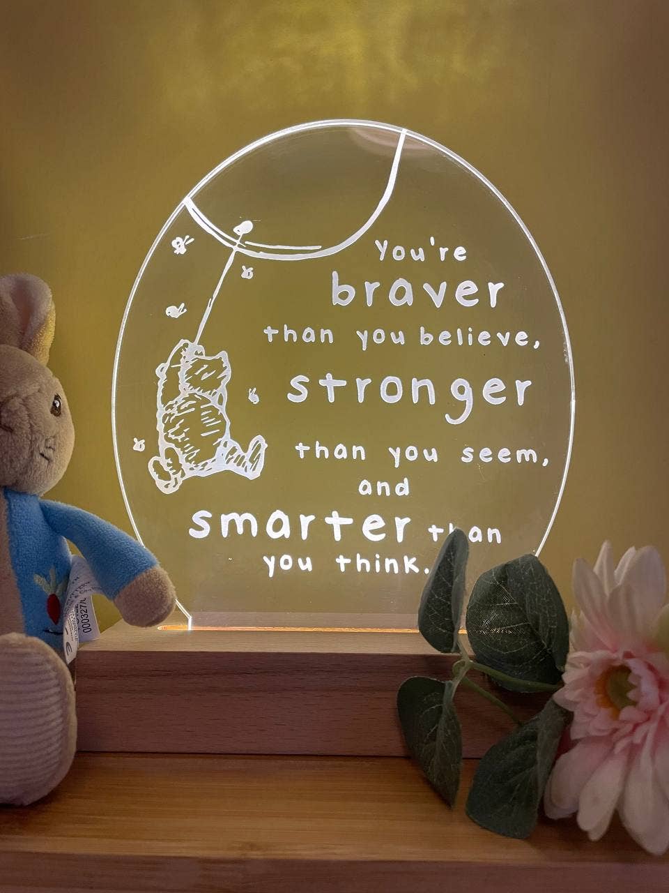 Birch and tides – wholesale Night light – Child & baby – Winnie the Pooh quote night light0