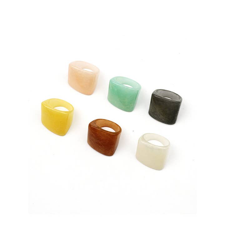 StyleGalX - Wholesale Cocktail/Statement Ring - Original Vintage 6 Colors Acrylic Geometric Ring2