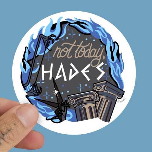 Not Today Hades Vynil Sticker for wholesale by La Barbuda - No U.S. custom fees