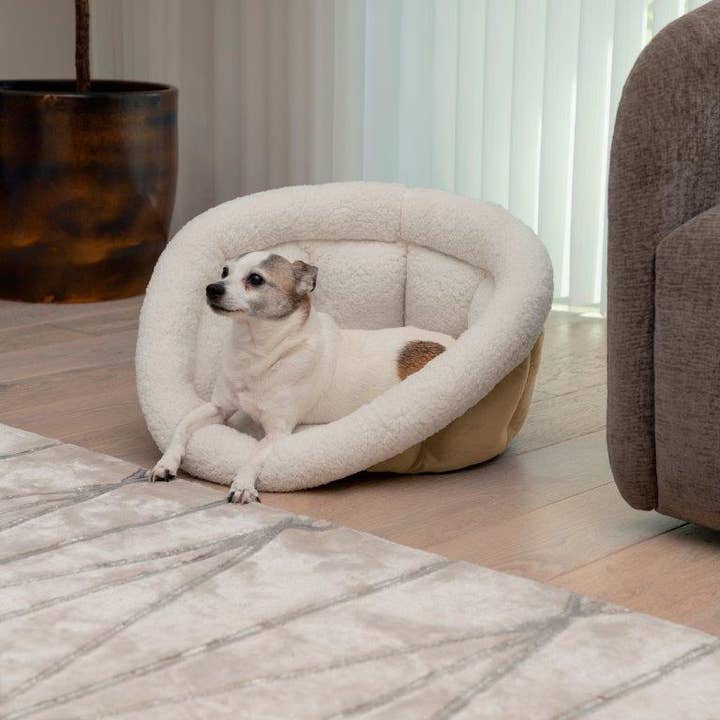 Sherry Kline Sherpa/Velvet Cuddler Cup Pet Bed for wholesale by Sherry Kline Pet Beds