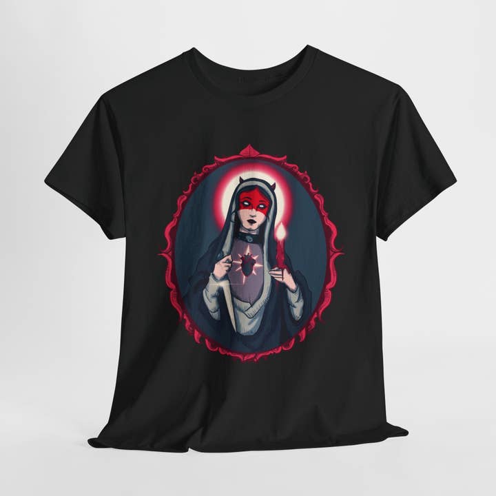 Camiseta Unissexo de Algodão Pesado Hell Mary por atacado de LVB Art
