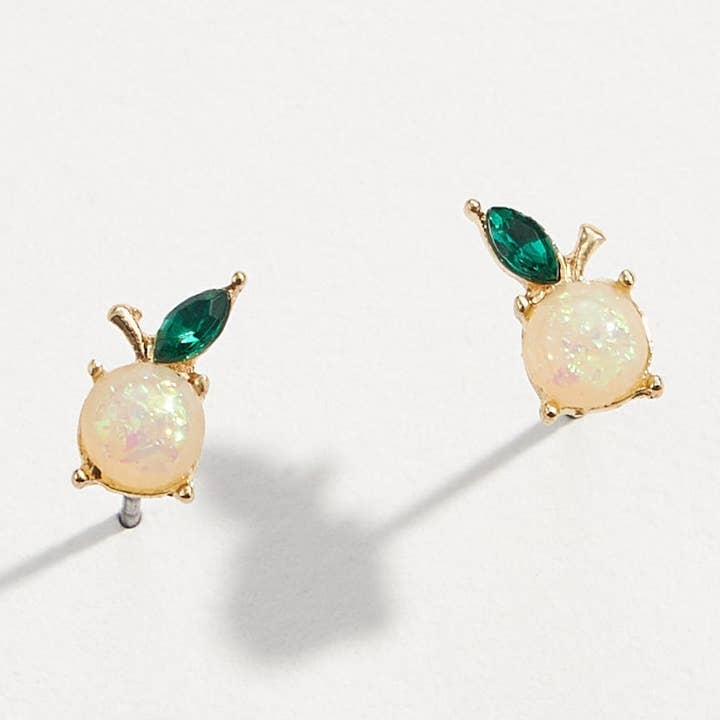 Mini Orange Opal Stud Earrings - Fruit Earring for wholesale by Lilla Haven