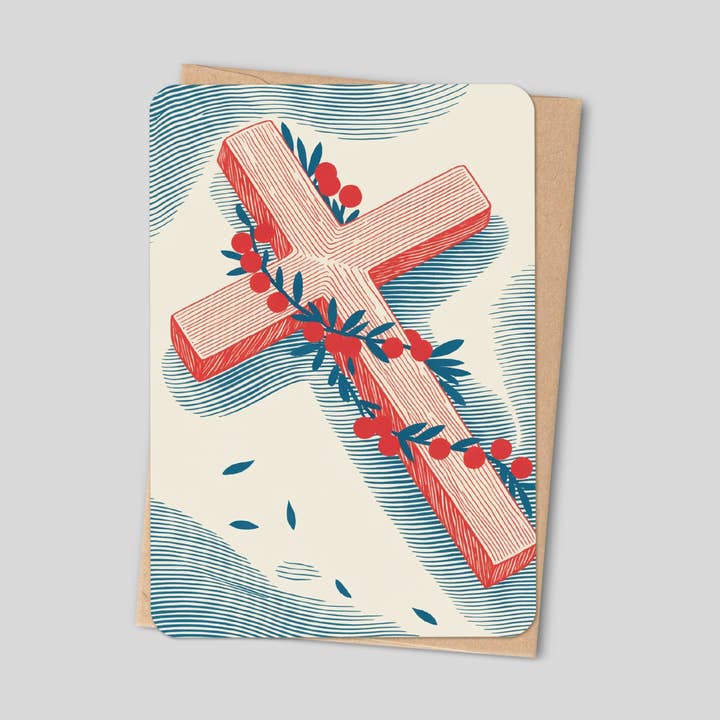 Croce di Natale — Biglietto Cristiano per la vendita all'ingrosso da parte di Little Prayer Tea Company