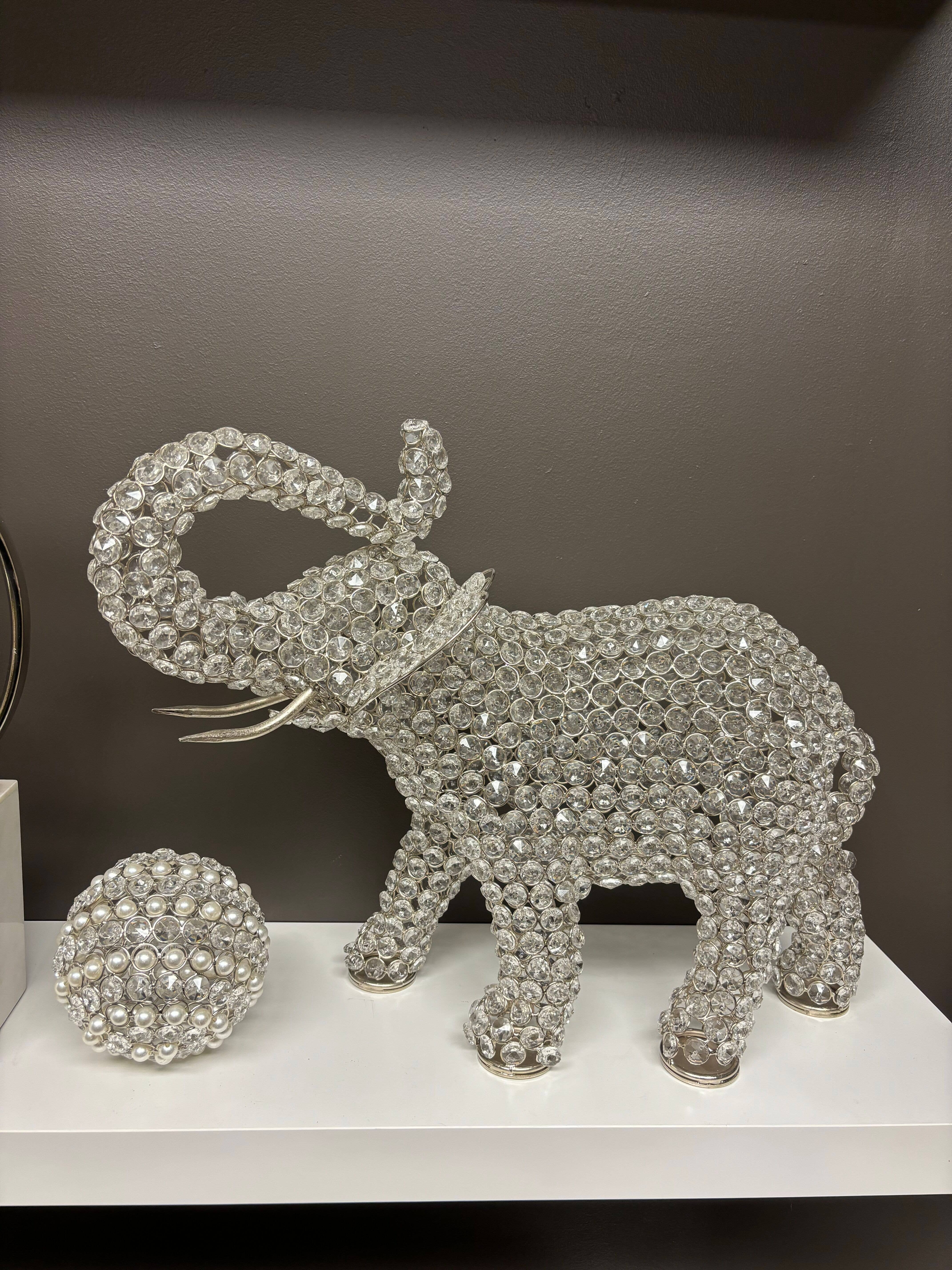 Modern Day Accents - Wholesale Decorative Tabletop Object - Facetas Perla 5" Cristal & Pearl Sphere - Set of 22