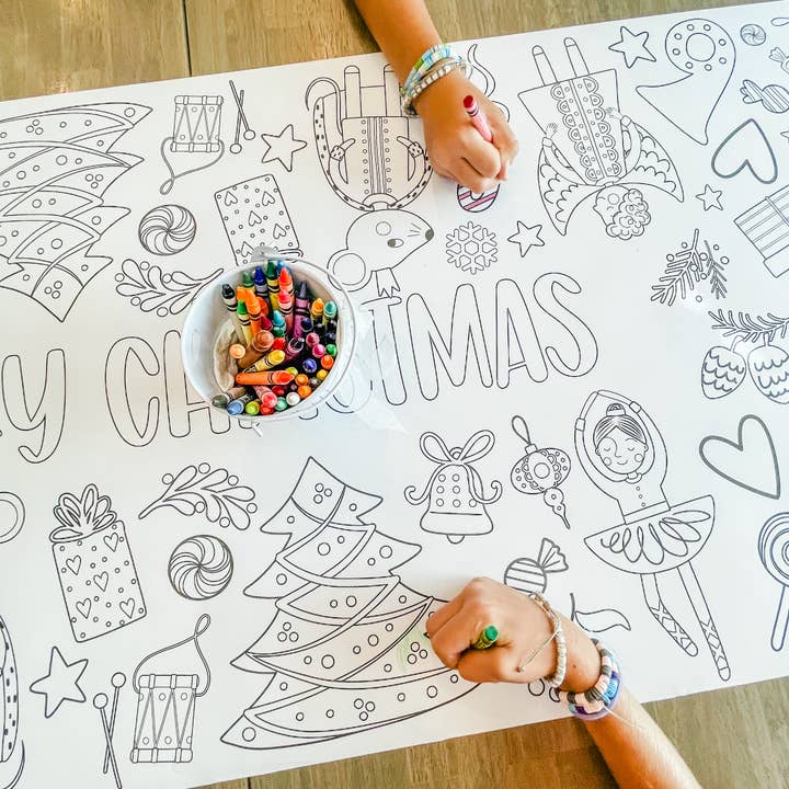 Party in a pinch - Wholesale Coloring Tablecloth - Kids & Baby - Nutcracker Party Coloring Table Runner| Merry Christmas