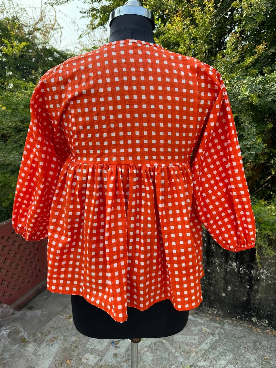 GYPSY STUDIO – Engroshandel Kjole - Dame – Orange bomuldsternet design festkjole til kvinder, kort kjole4